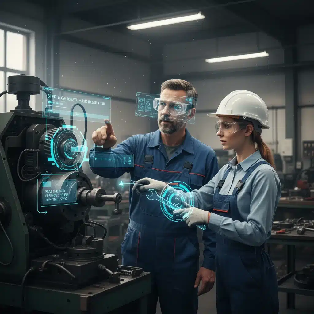 Augmented reality training for machinery repair