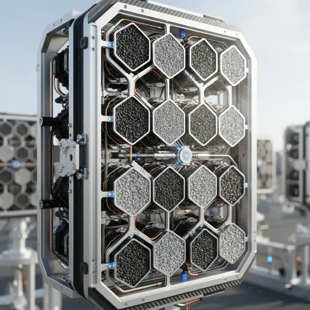Direct air capture module with CO2 absorption materials