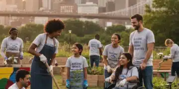 Bridging Divides: Community Initiatives for American Reconnection in 2026 Diverse Americans collaborating on a community project, symbolizing unity and shared experiences.