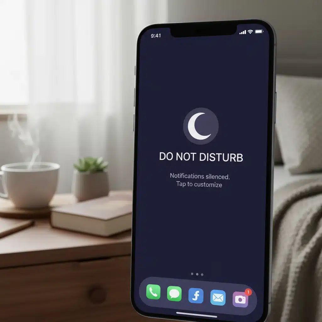 Smartphone in 'Do Not Disturb' mode, illustrating digital boundaries