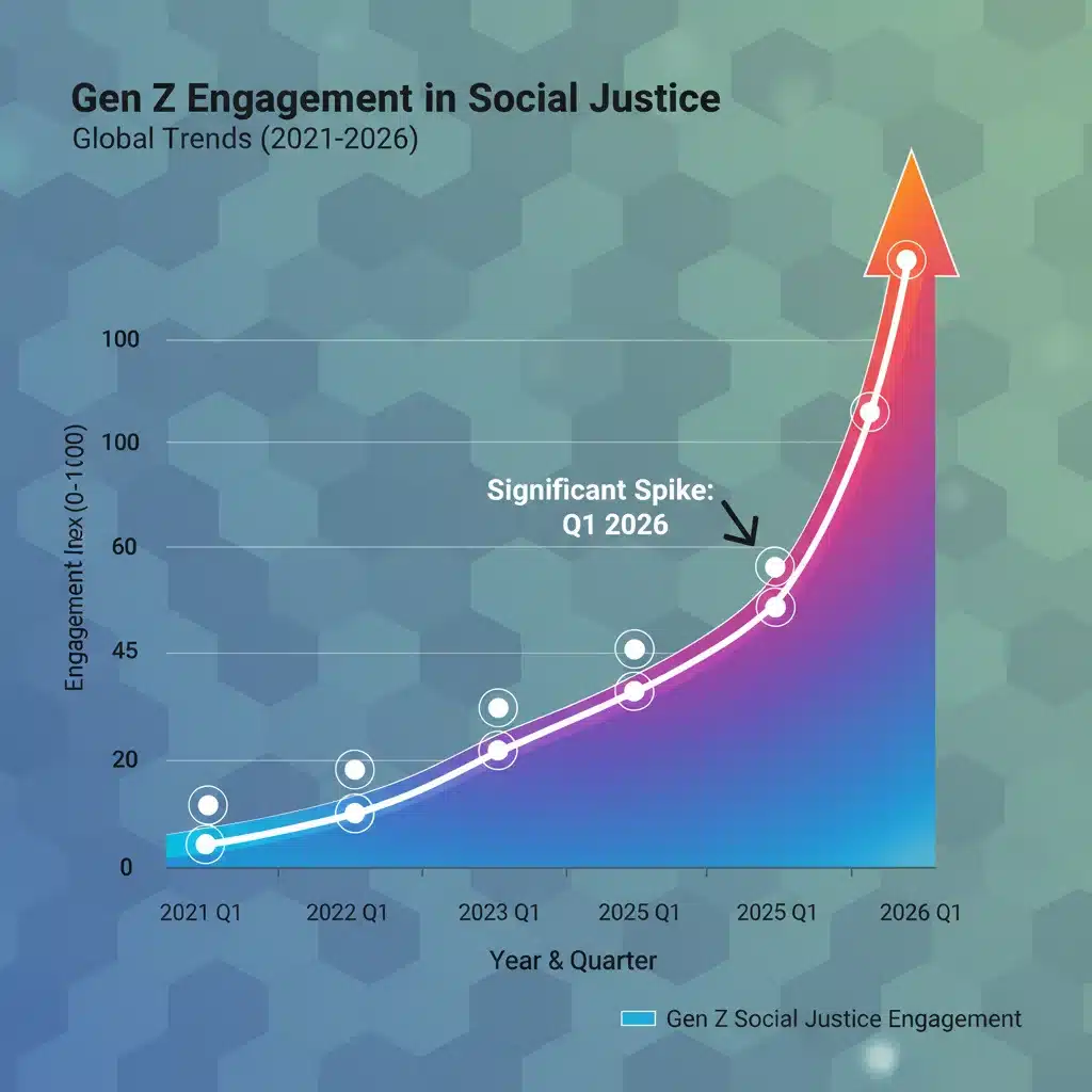 Bar graph illustrating Gen Z's rising social justice engagement