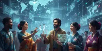 Cultural Identity in Digital Age: 2026 Analysis of Online Platforms Diverse individuals connecting through digital interfaces, symbolizing global cultural identity in the digital age.