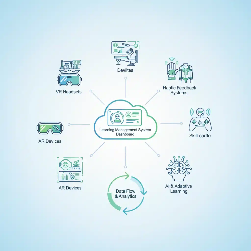 Components of an immersive learning ecosystem diagram