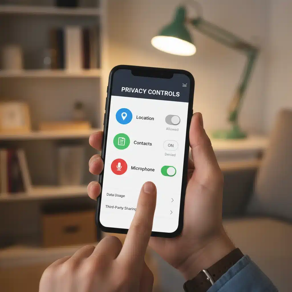 User reviewing and adjusting privacy settings on a smartphone application.