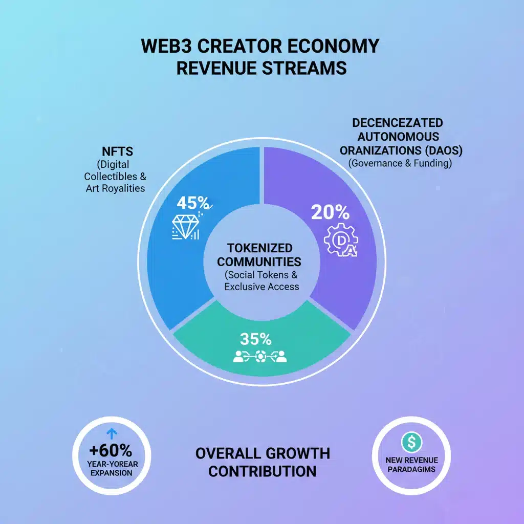 Infographic of Web3 creator economy revenue streams