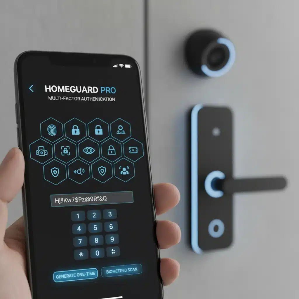 Smartphone displaying strong password for smart home app