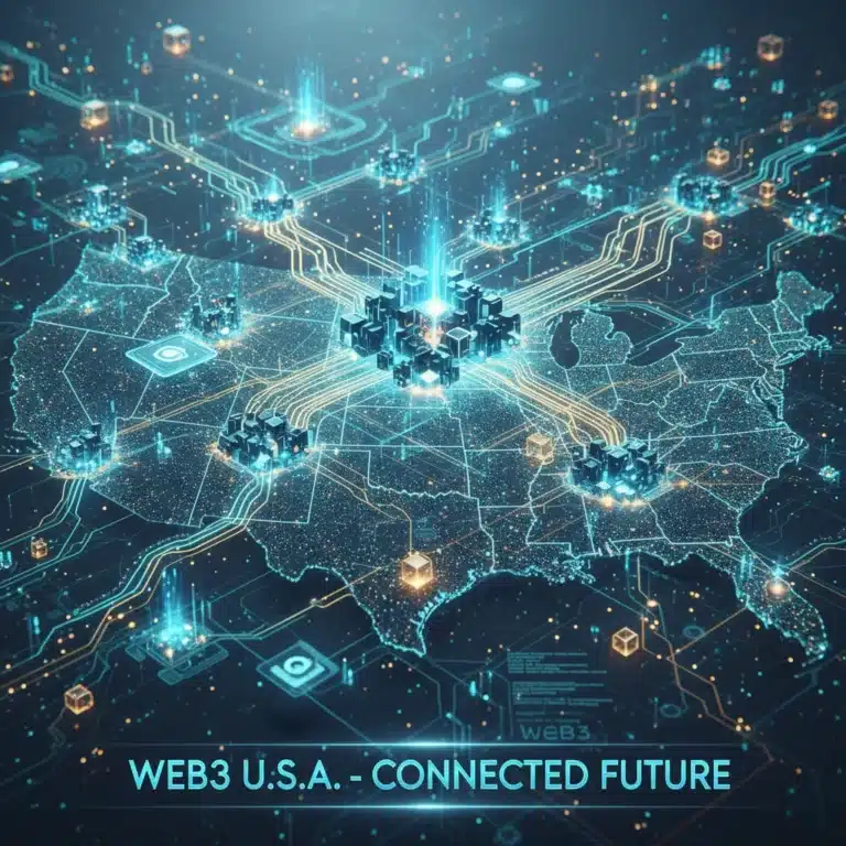 Futuristic digital network symbolizing Web3 adoption in the USA