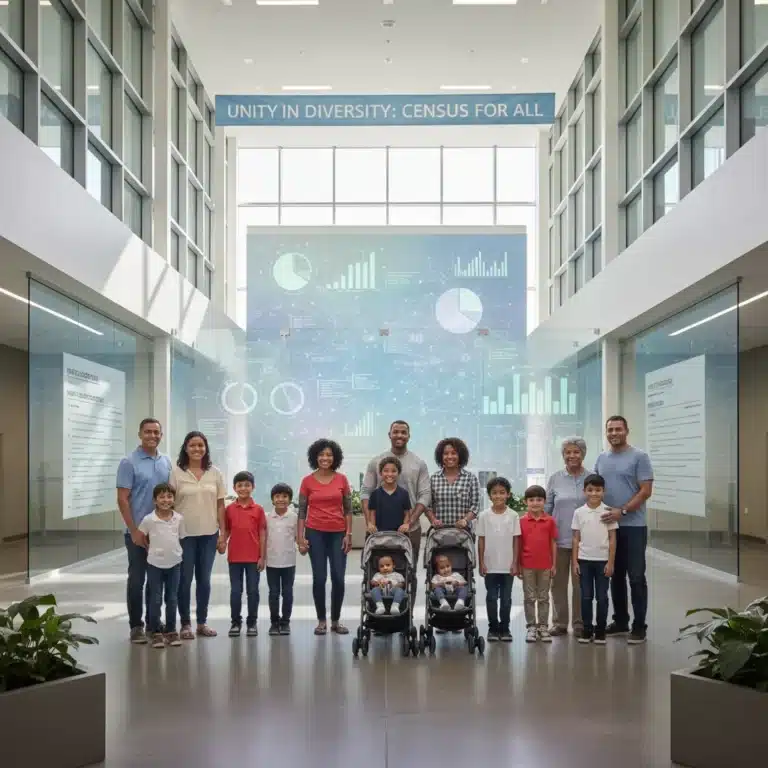 Diverse families representing evolving American family structures