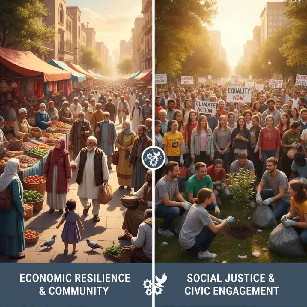 Economic resilience and social activism in American society
